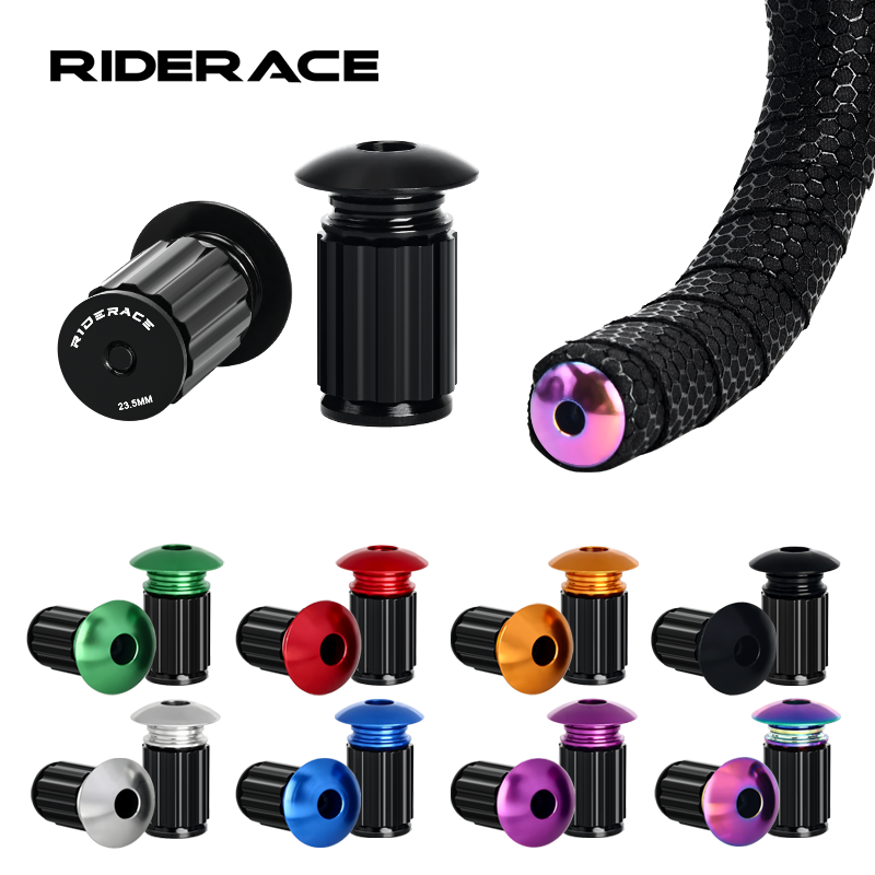 Mountain Biking Hat - RIDERACE Bicycle Handlebar End Plugs Aluminum