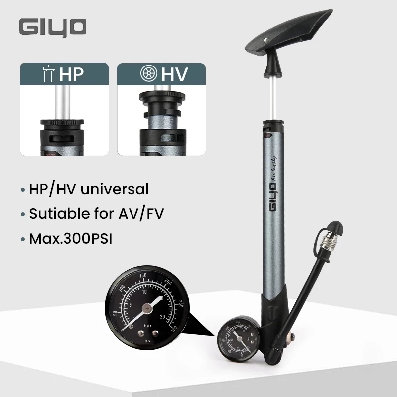 Mtb Fork Air - Giyo GS-41P 300psi Bicycle Shock Pump