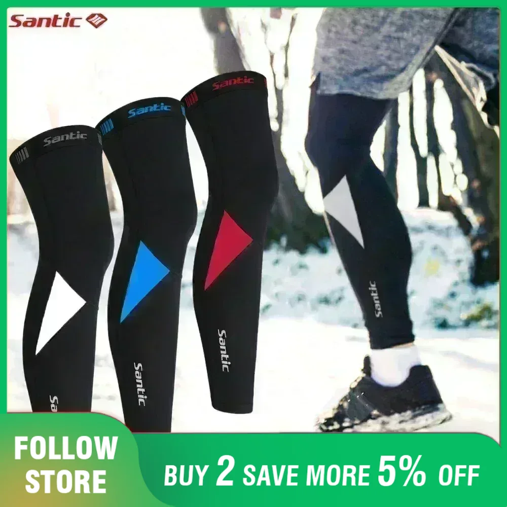 Mountain Biking Protective Gear - Santic Cycling Leg Warmers Thermal Fleece
