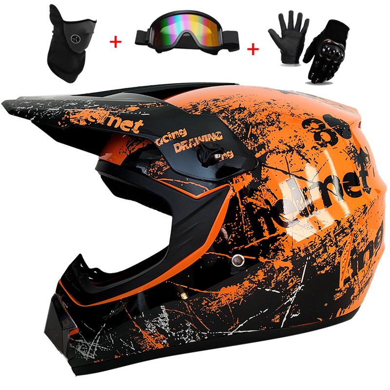 3Pcs Kids Off-Road Full Helmet - Mountain Biking Protective Gear 评论和价格