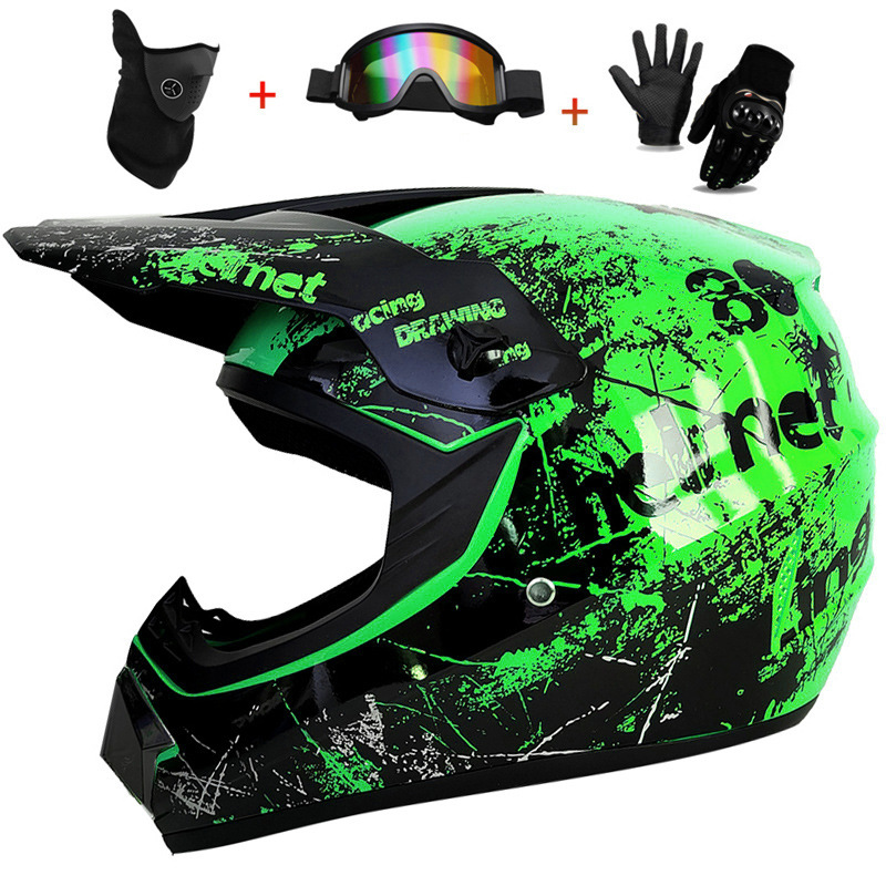 3Pcs Kids Off-Road Full Helmet - Mountain Biking Protective Gear 评论和价格