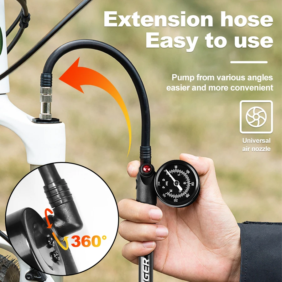X-TIGER 300psi Bicycle Air Pum - Mtb Fork Air 评论和价格